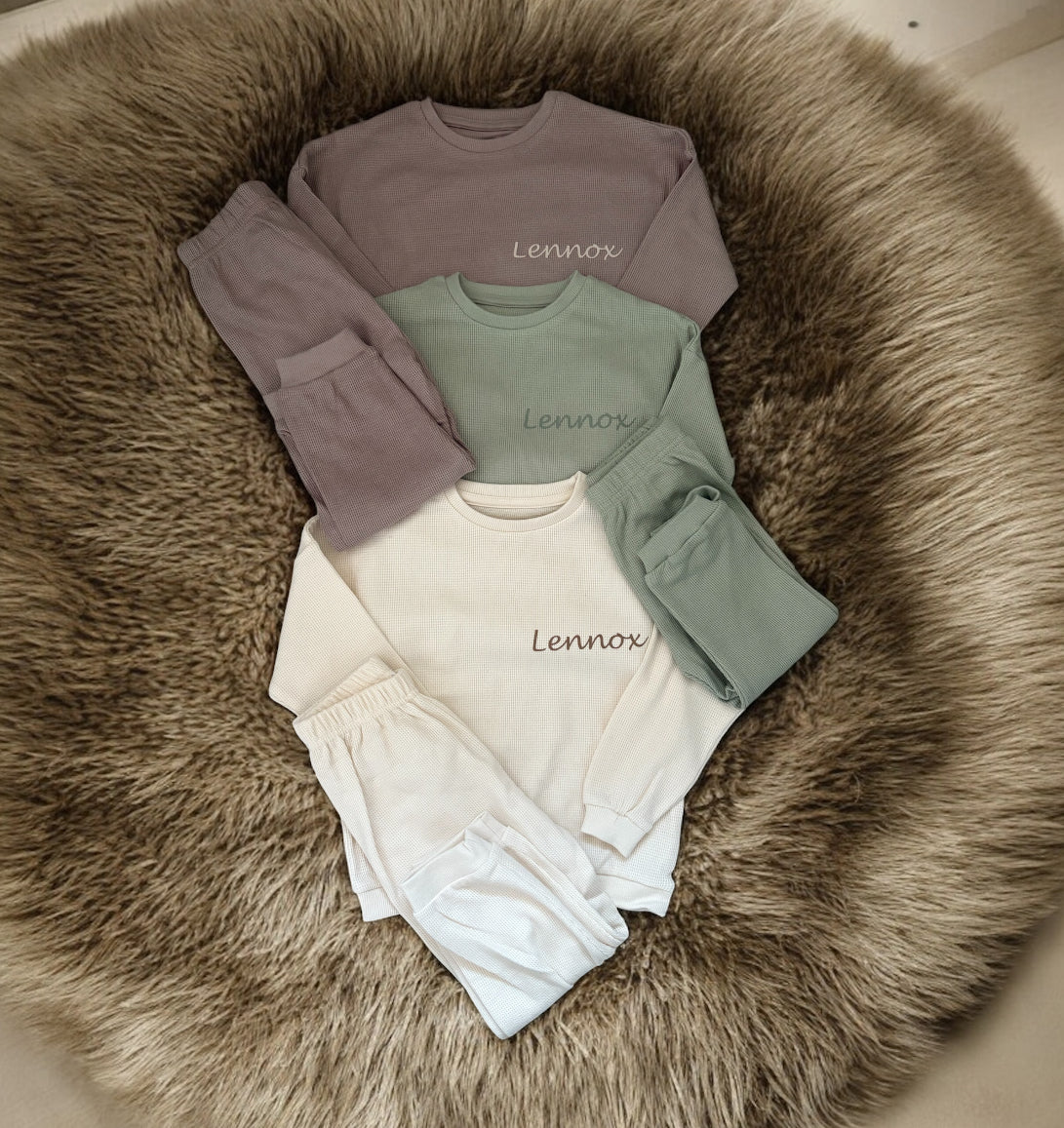 Waffle knit personalised loungeset