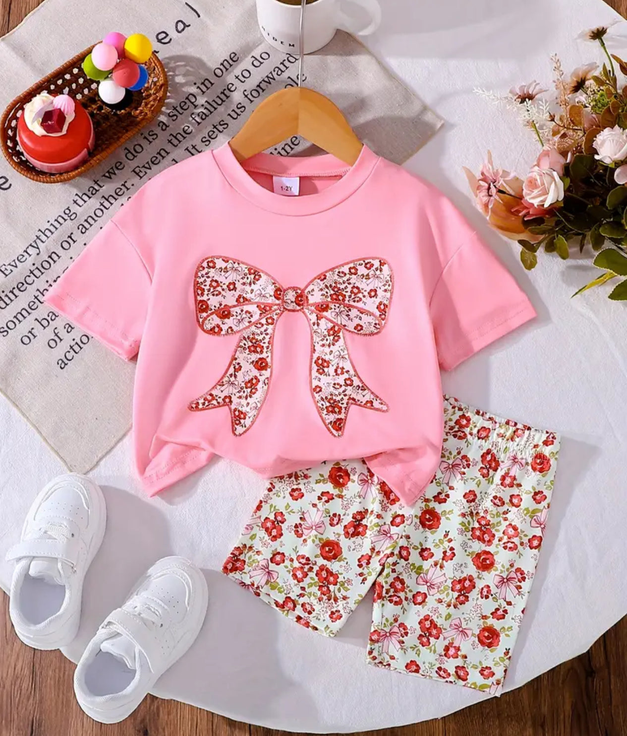 Little floral bow cycling set