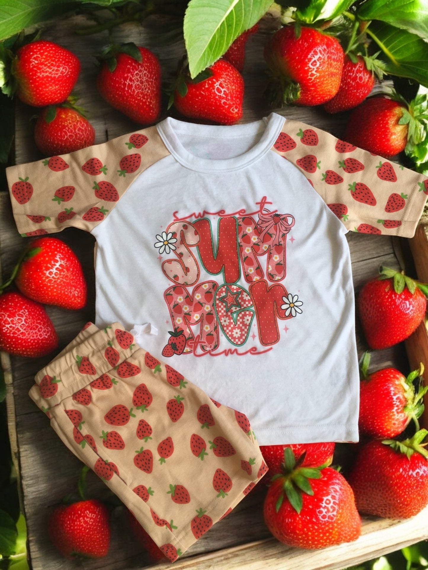 Strawberry Life Shorts Set