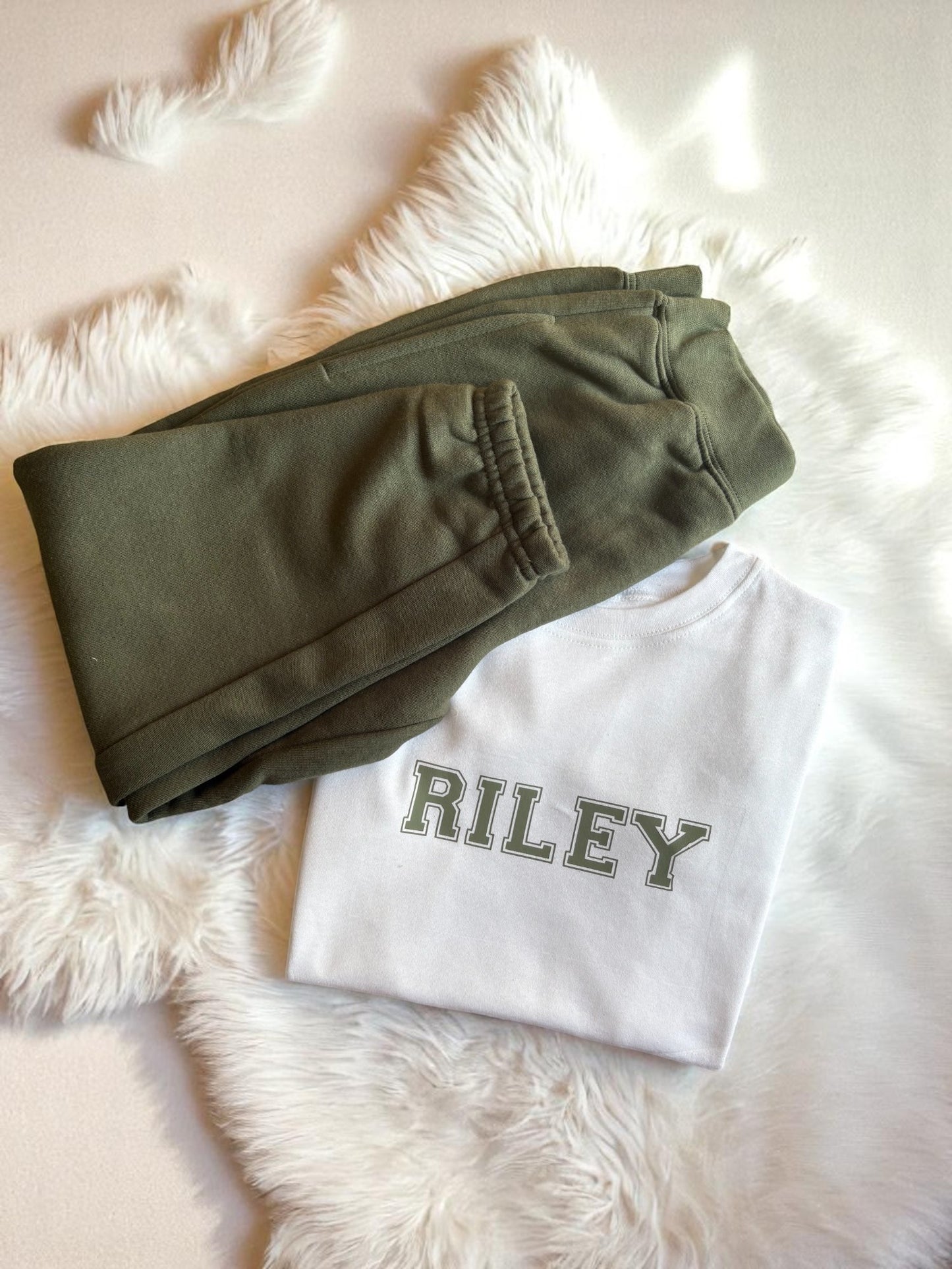 Kharki Personalise T-shirt & Jogger Set