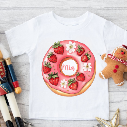 Personalised Strawberry Doughnut T-Shirt