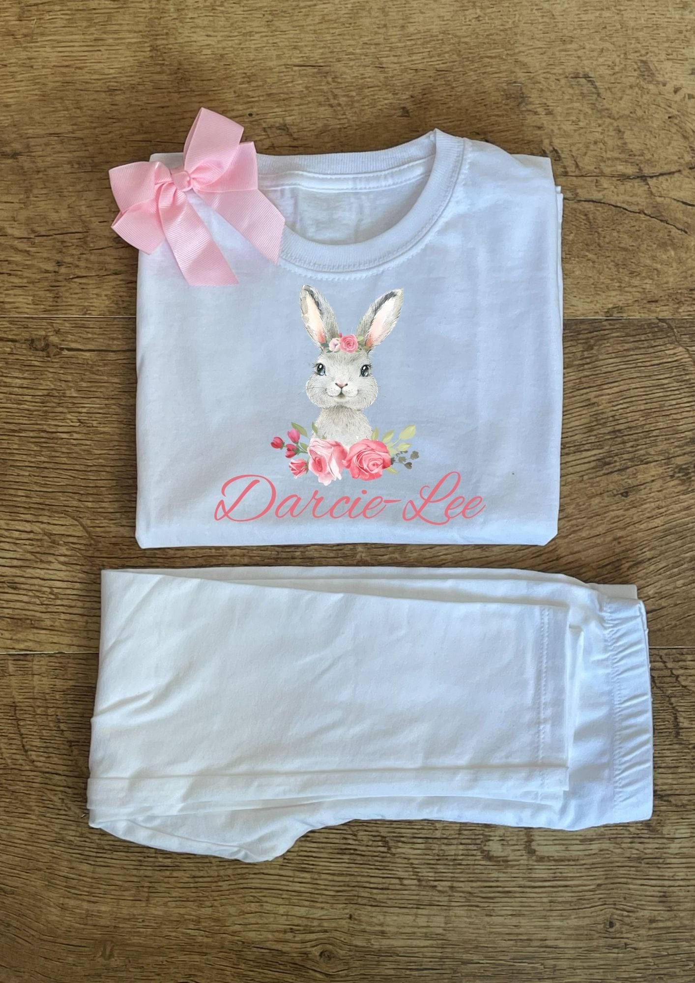 Personalised Easter Bunny Set With Bow