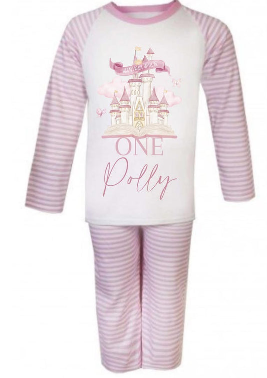 Personalised princess castle birthday pyjamas