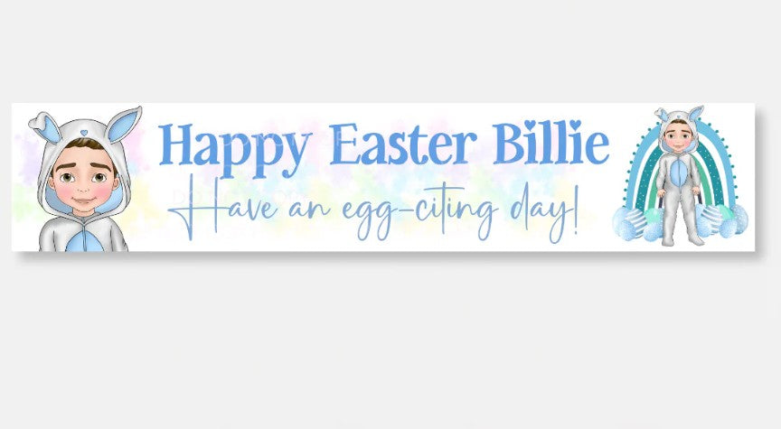 25INCH X 5 INCH PERSONALISED EASTER PVC BANNER