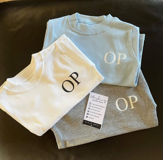 3 pack personalised inital t shirt