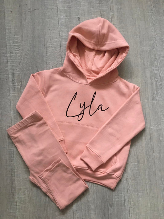 Personalised Dusty Pink Hoodie & Leggings set
