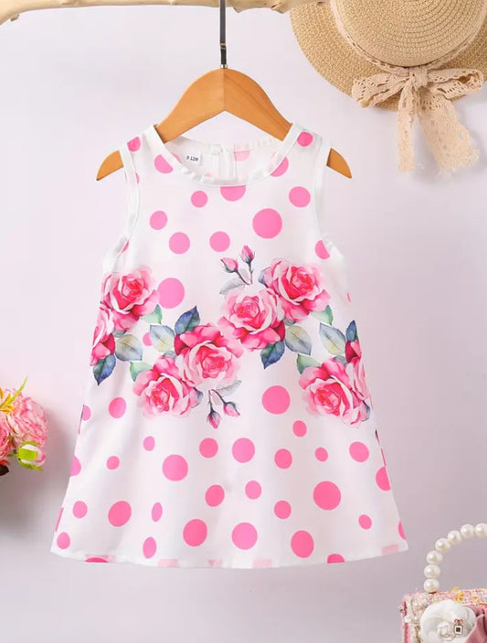 Spotty floral summer dress