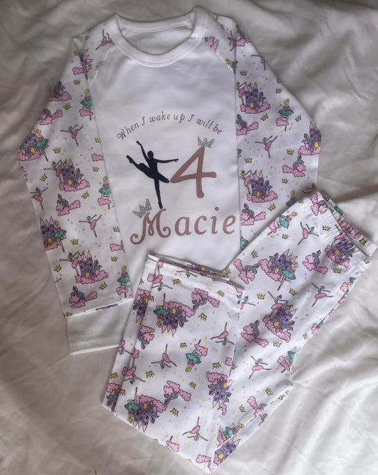 Ballerina princess birthday pyjamas