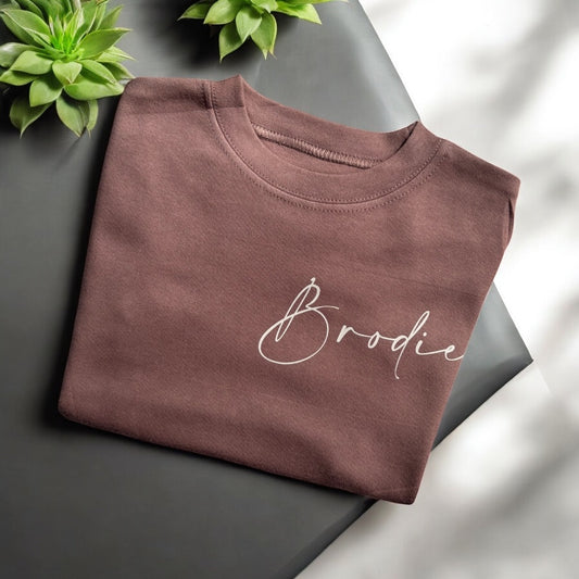 Chocolate brown personalised T- shirt