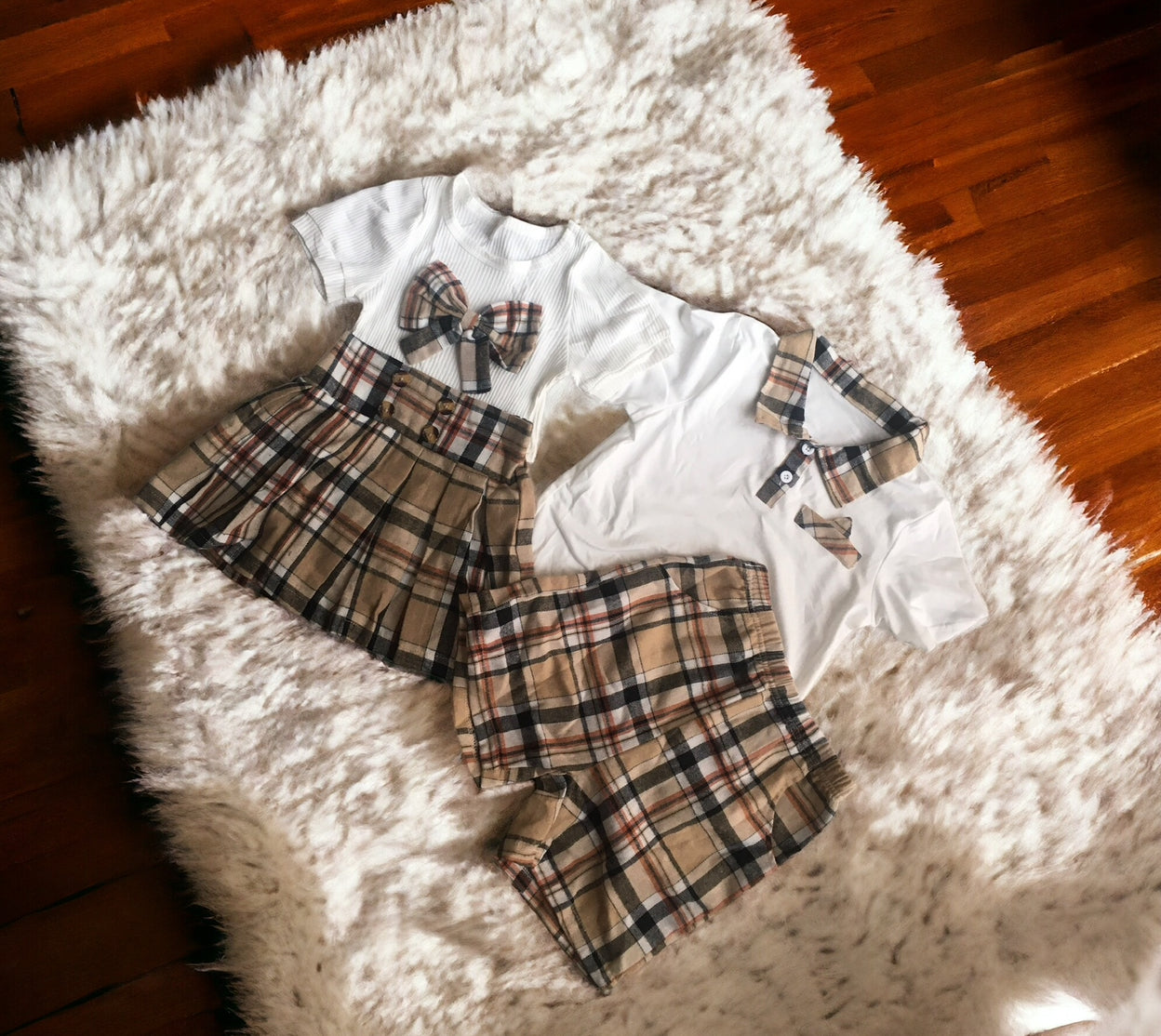 Tartan boy/girl matching set