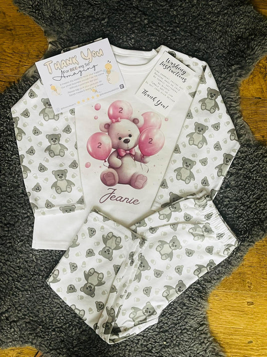 Personalised Teddy birthday pyjamas