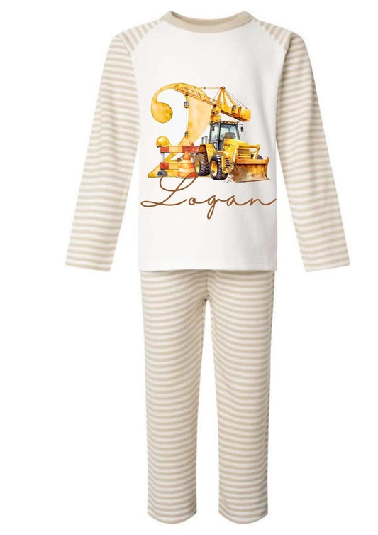 Birthday digger personalised pyjamas