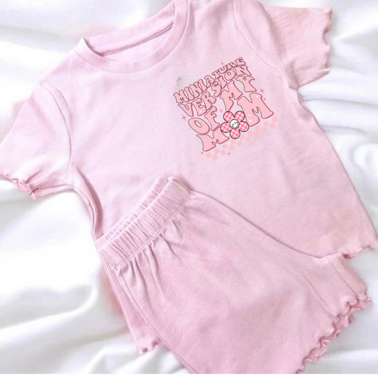 Personalised Mini Version of my mum Ribbed Shorts Set