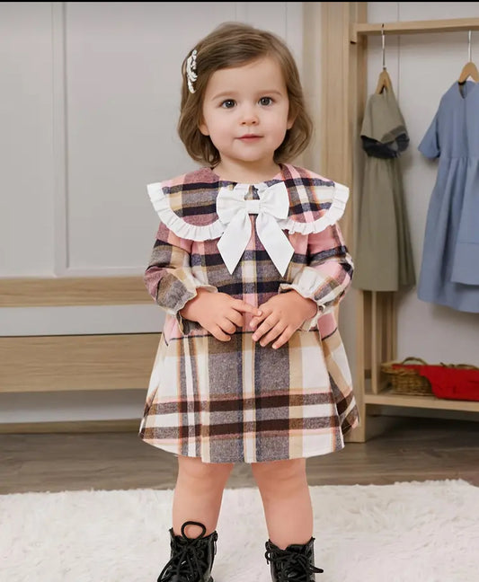 Plaid bow front dress - 1/2Y ONLY