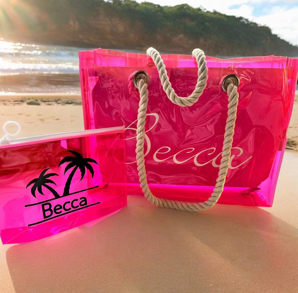 PERSONALISED ROPE BAG AND POUCH SET