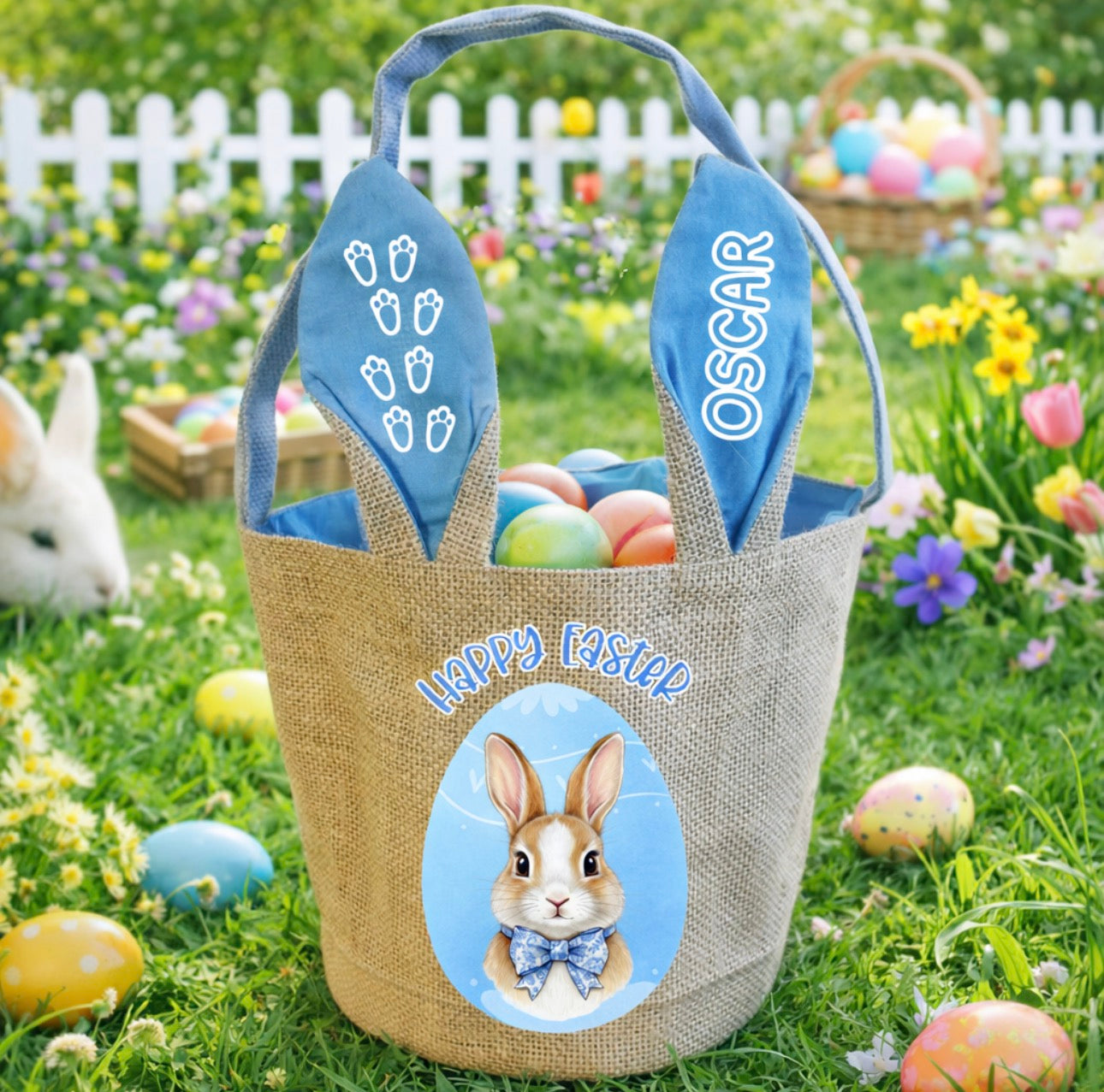 PERSONALISED JUTE EASTER BAG