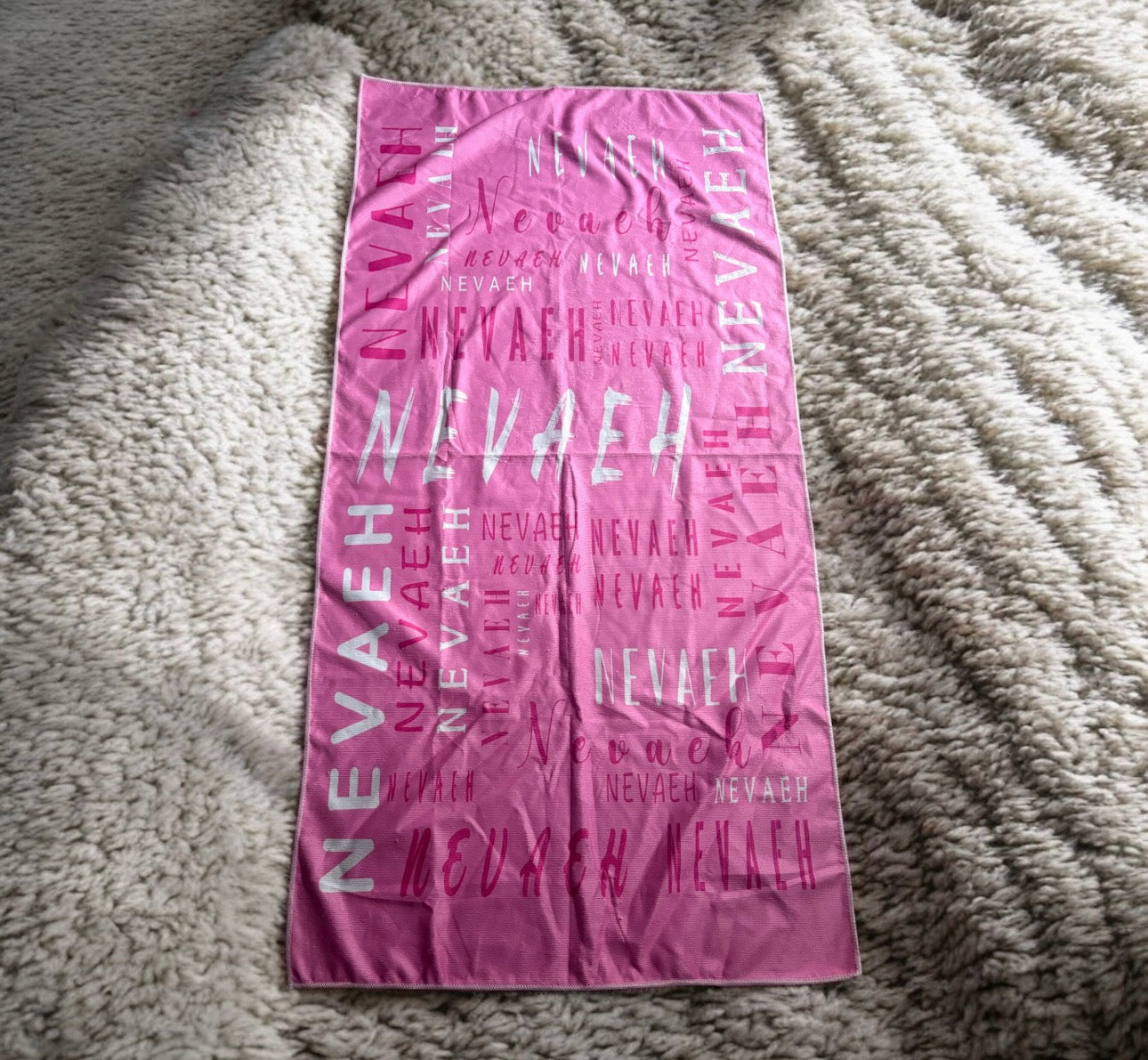 PERSONALISED NEVAEH BEACH TOWEL