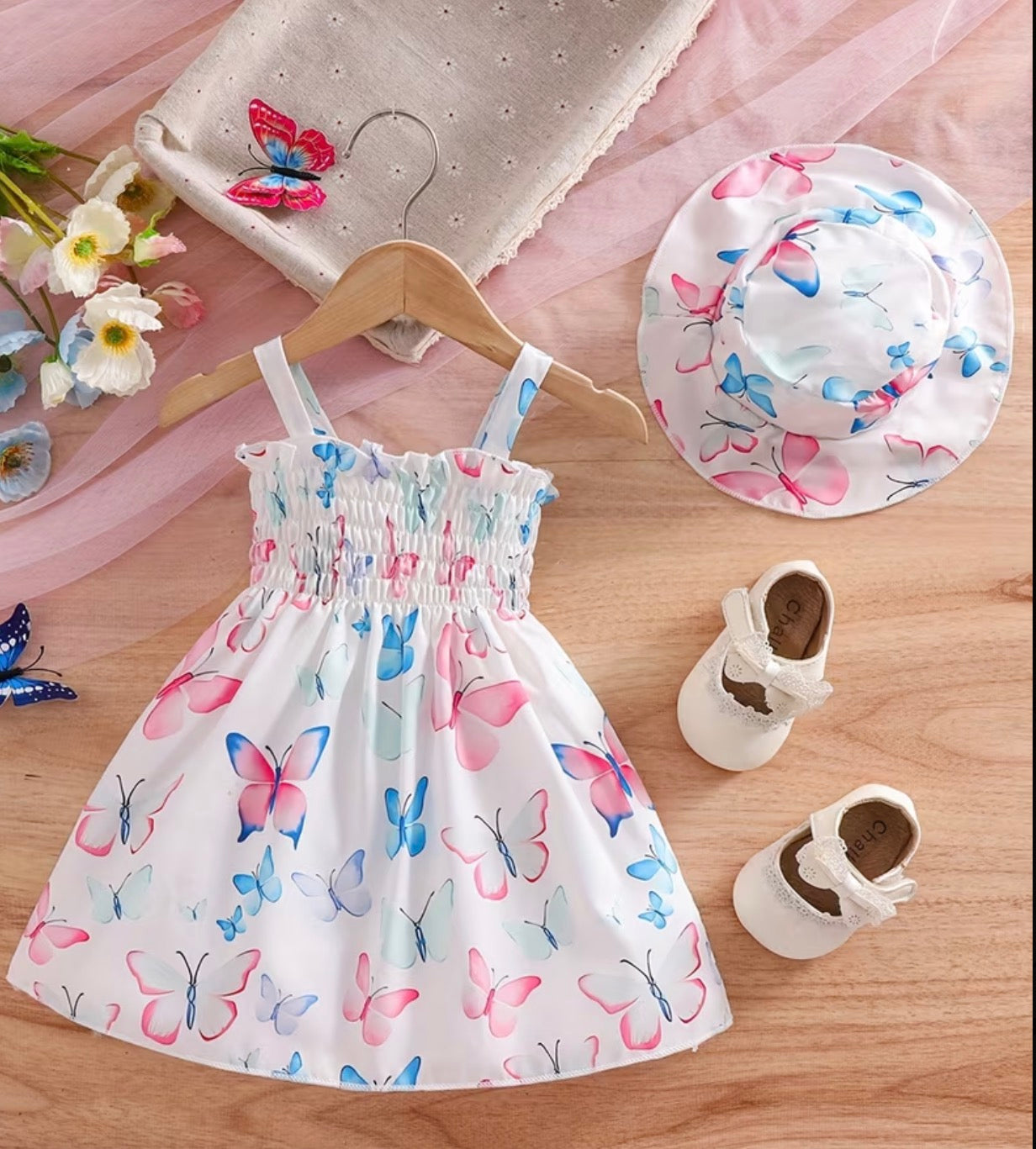 BUTTERFLY DRESS & HAT SET