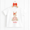 STRAWBERRY BUNNY EASTER PERSONALISED T SHIRT