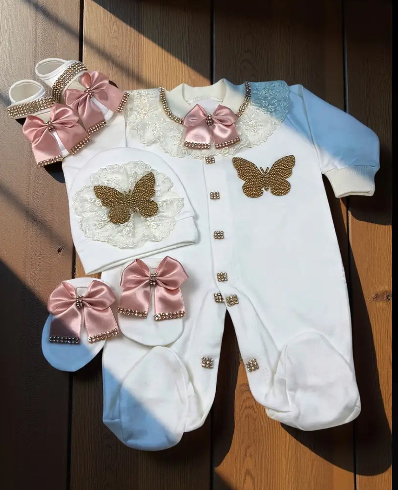 LACED BABYGROW 4PCS SET