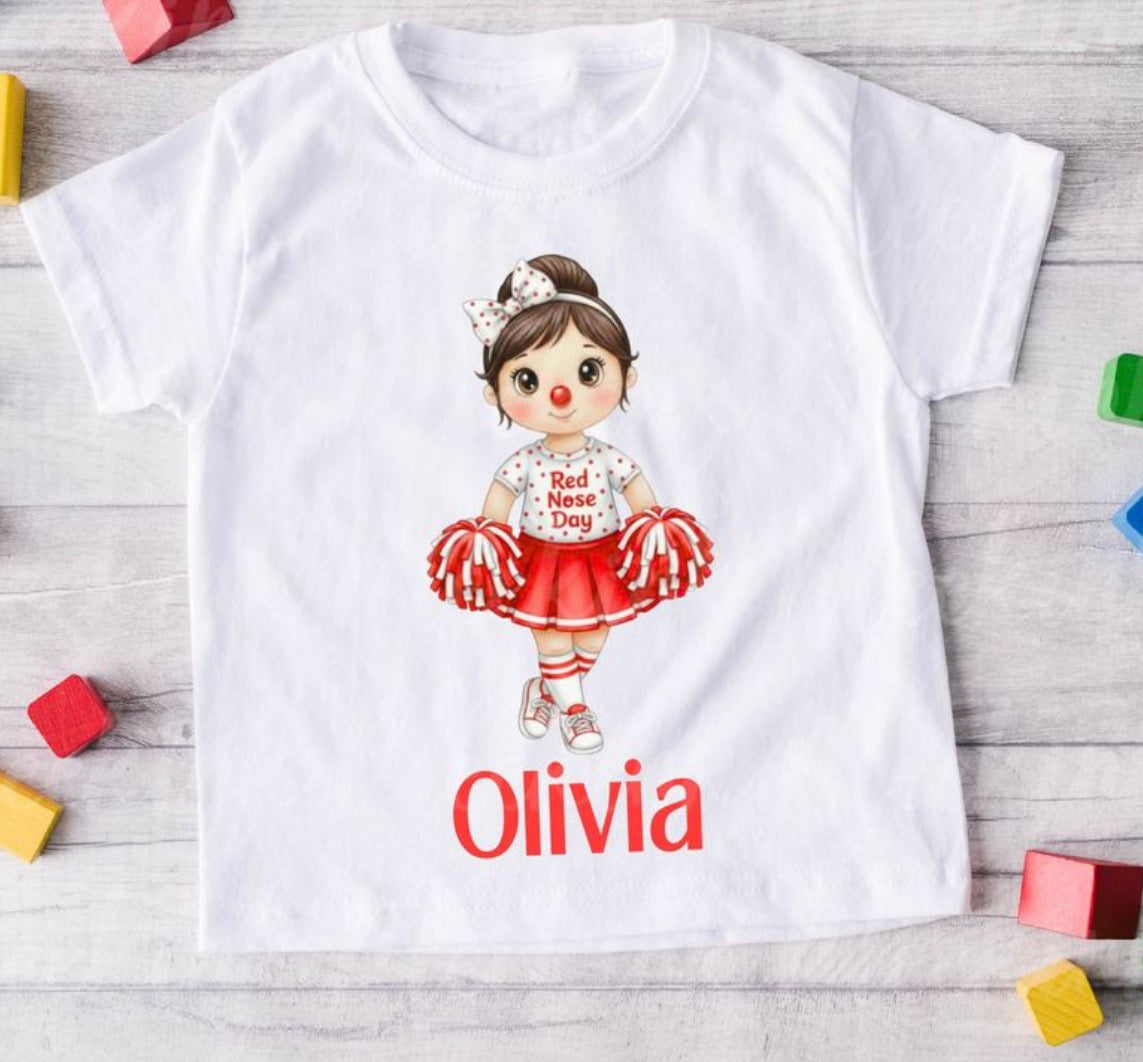 RND BROWN HAIR CHEERLEADER T SHIRT