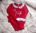 PERSONALISED RED FRILL PYJAMAS
