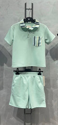MINT PINSTRIPE SHORTS SET