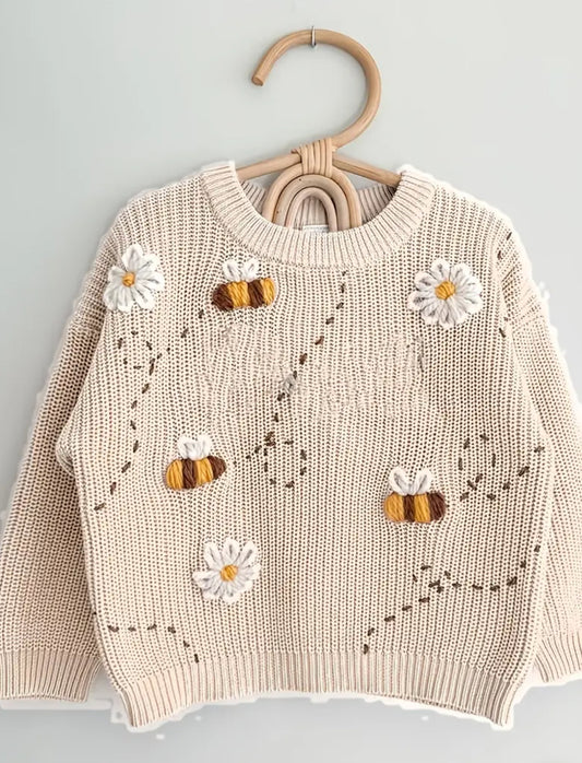Little bumblebee embroidered jumper