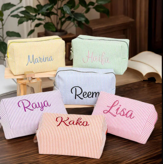 Personalised embroidered travel bag