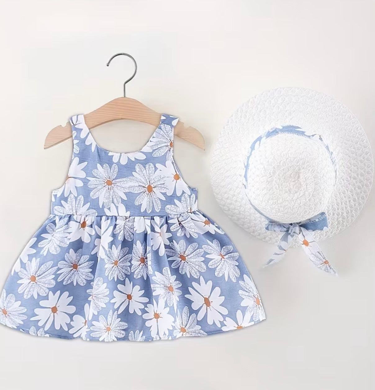 DAISY BOW BACK DRESS AND HAT SET