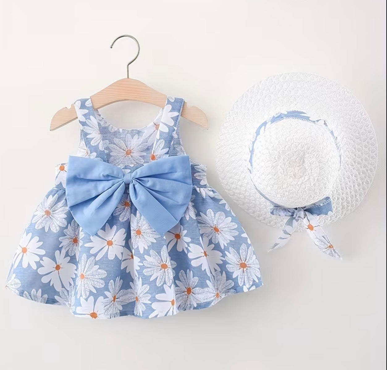 DAISY BOW BACK DRESS AND HAT SET