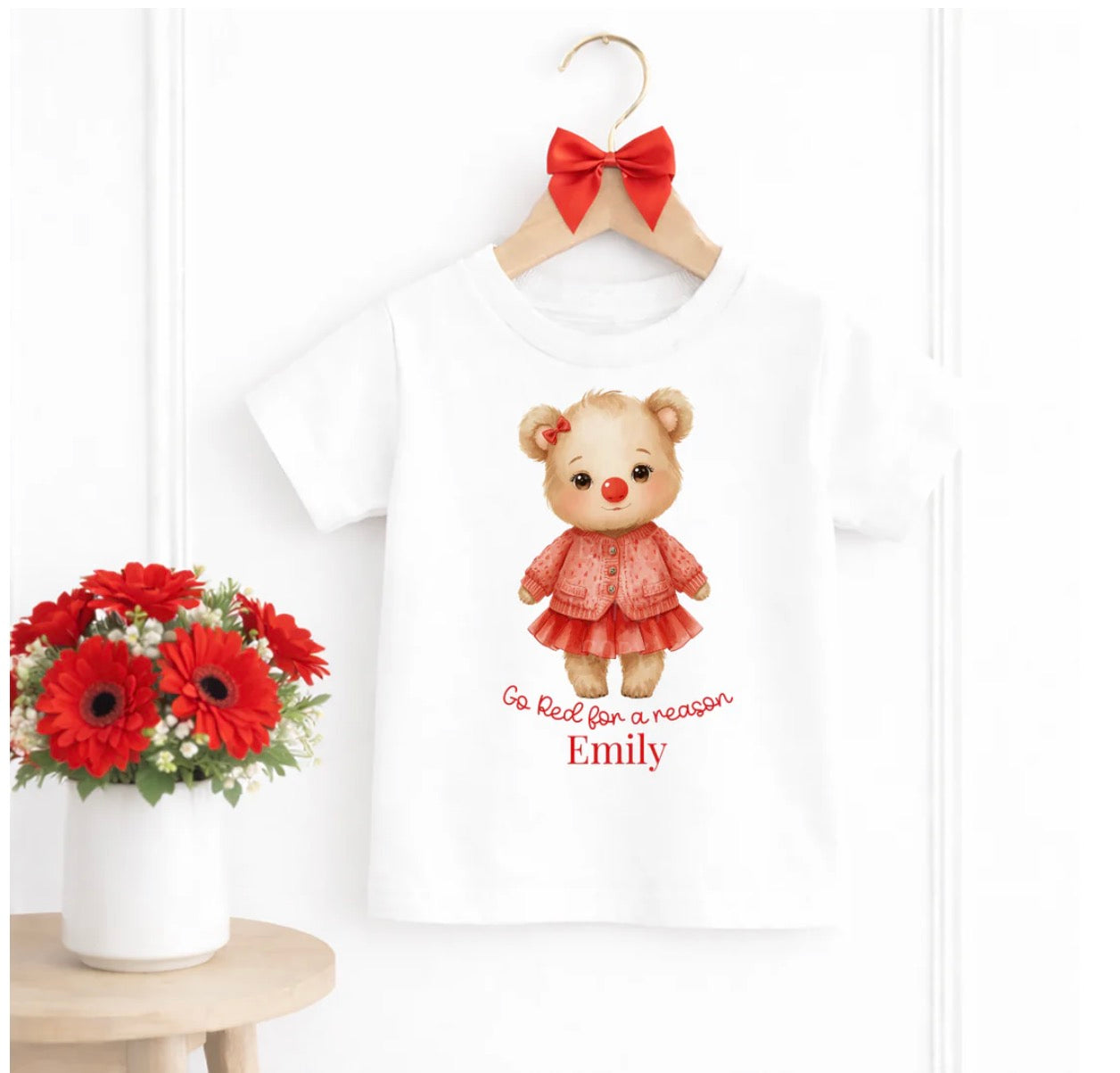 RND GIRL BEAR PERSONALISED T SHIRT