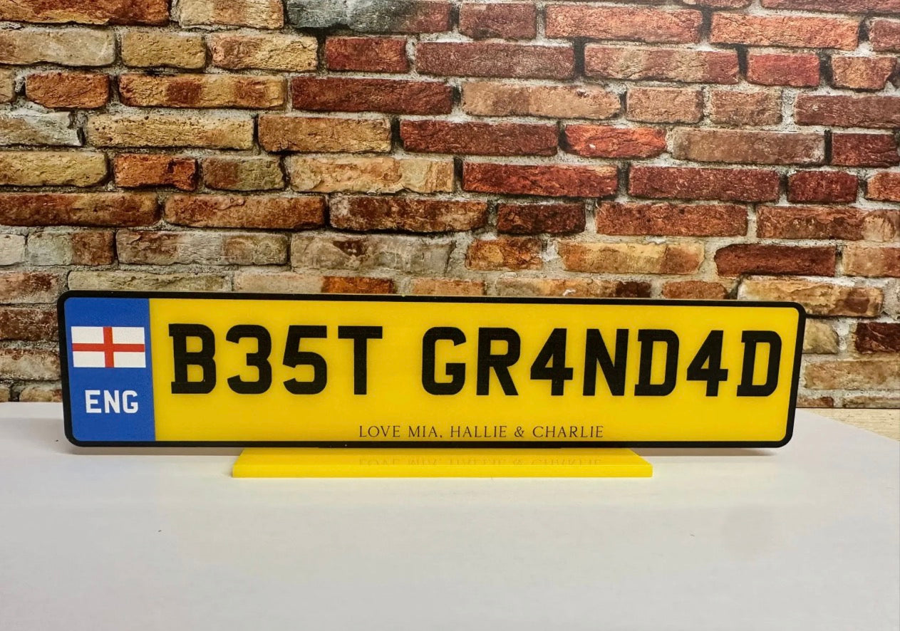 PERSONALISED NUMBER PLATE & STAND
