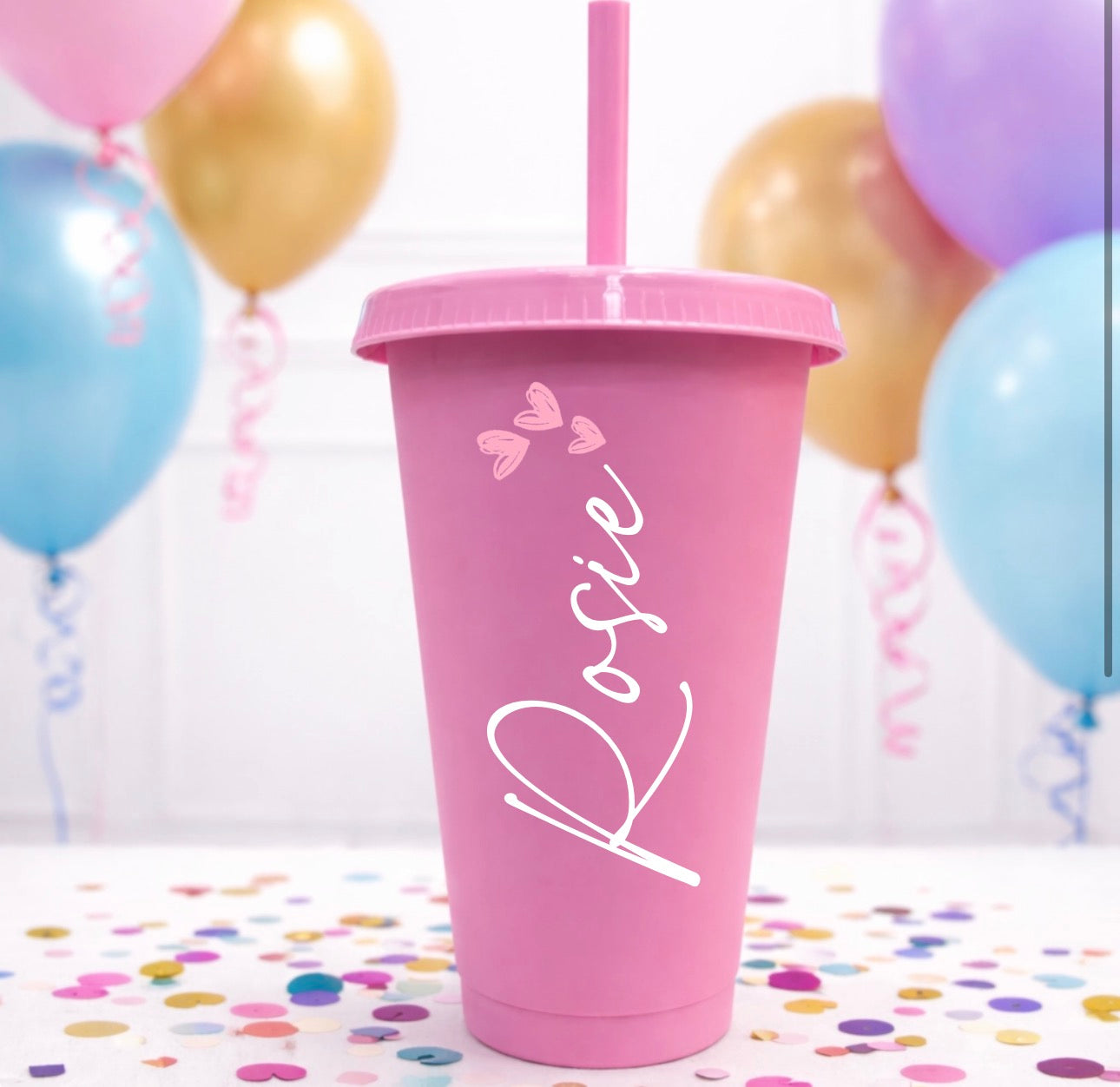 HEART DECAL PERSONALISED COLD CUP