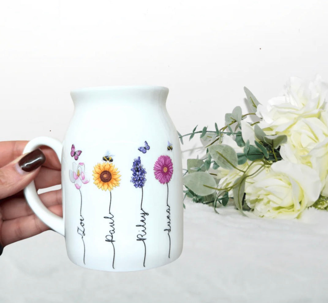 PERSONALISED FLORAL MILK JUG