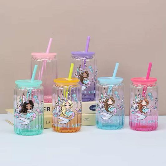 Mermaid Libby drinking cans