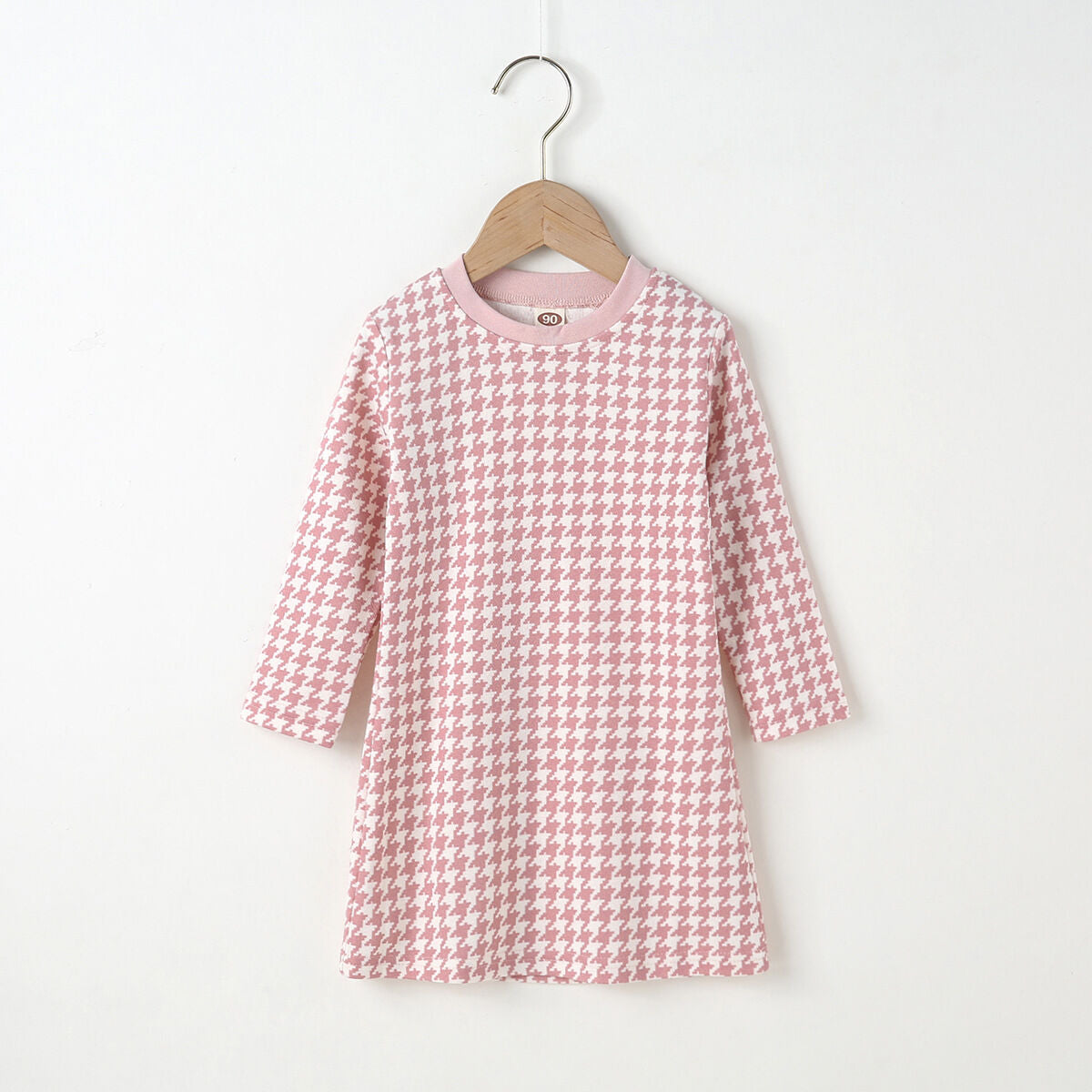 PINK HOUNDSTOOTH DRESS