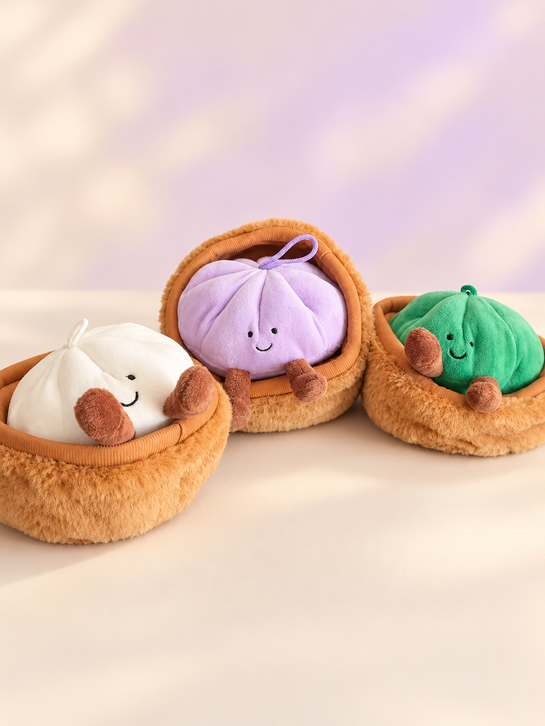 PLUSH DUMPLINGS IN BASKETS