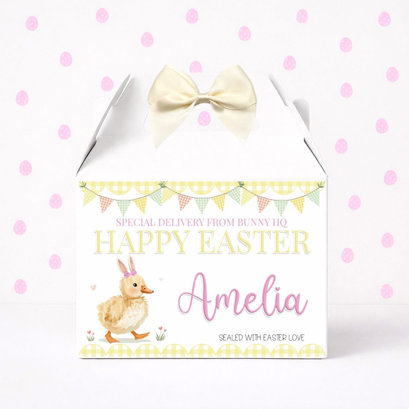 LITTLE DUCKING PINK PERSONALISED TREAT BOX
