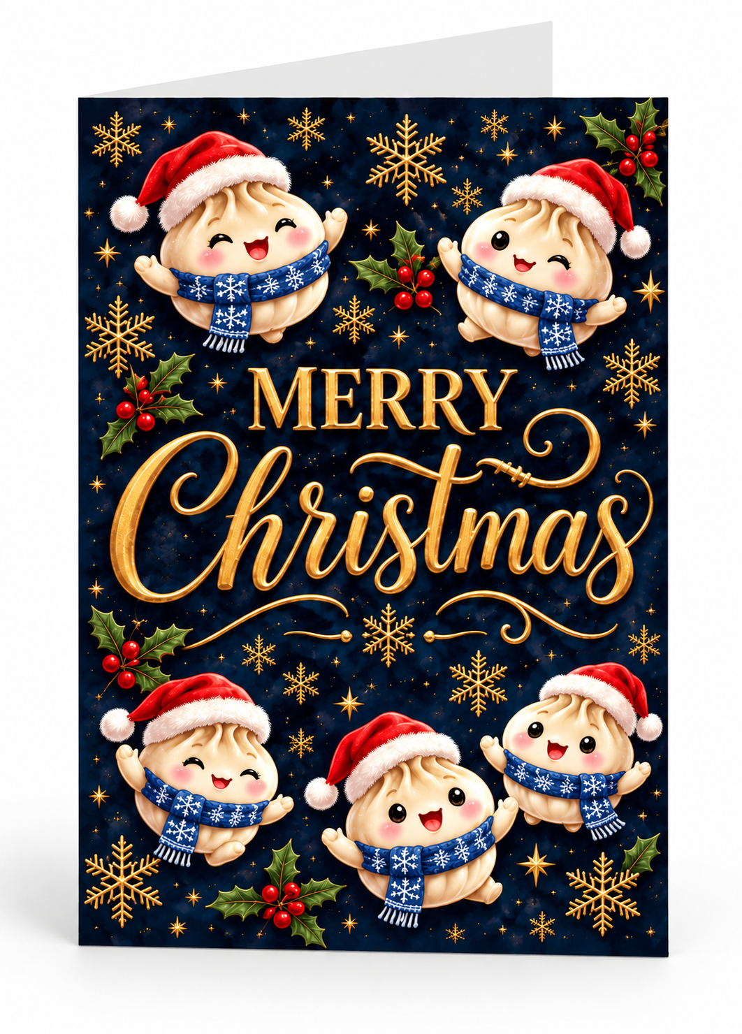 BLUE DUMPLING MERRY CHRISTMAS CARD