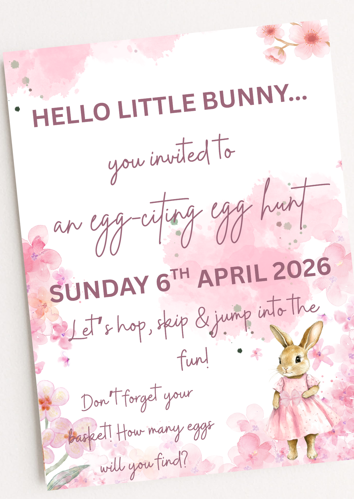 PRINTED EASTER EGG HUNT TICKET - A6