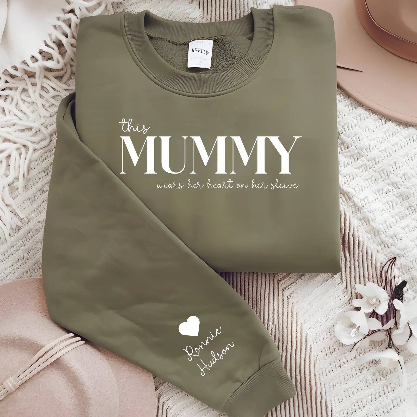 CUSTOM “WEARS HEART ON SLEEV SWEATSHIR”