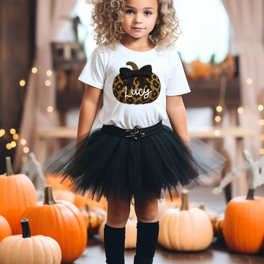 Personalised leopard pumpkin t shirt