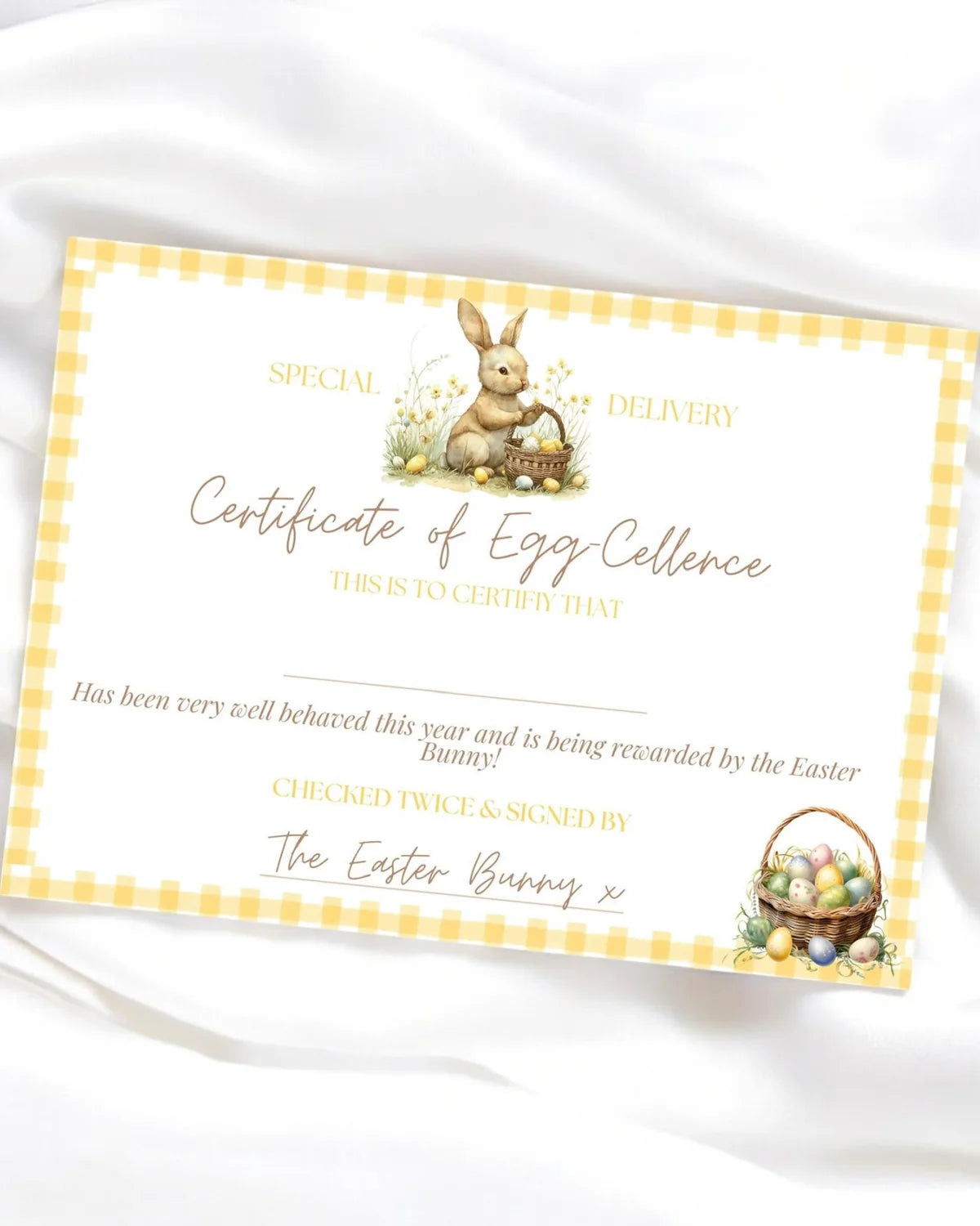 BLANK BUNNY CERTIFICATE