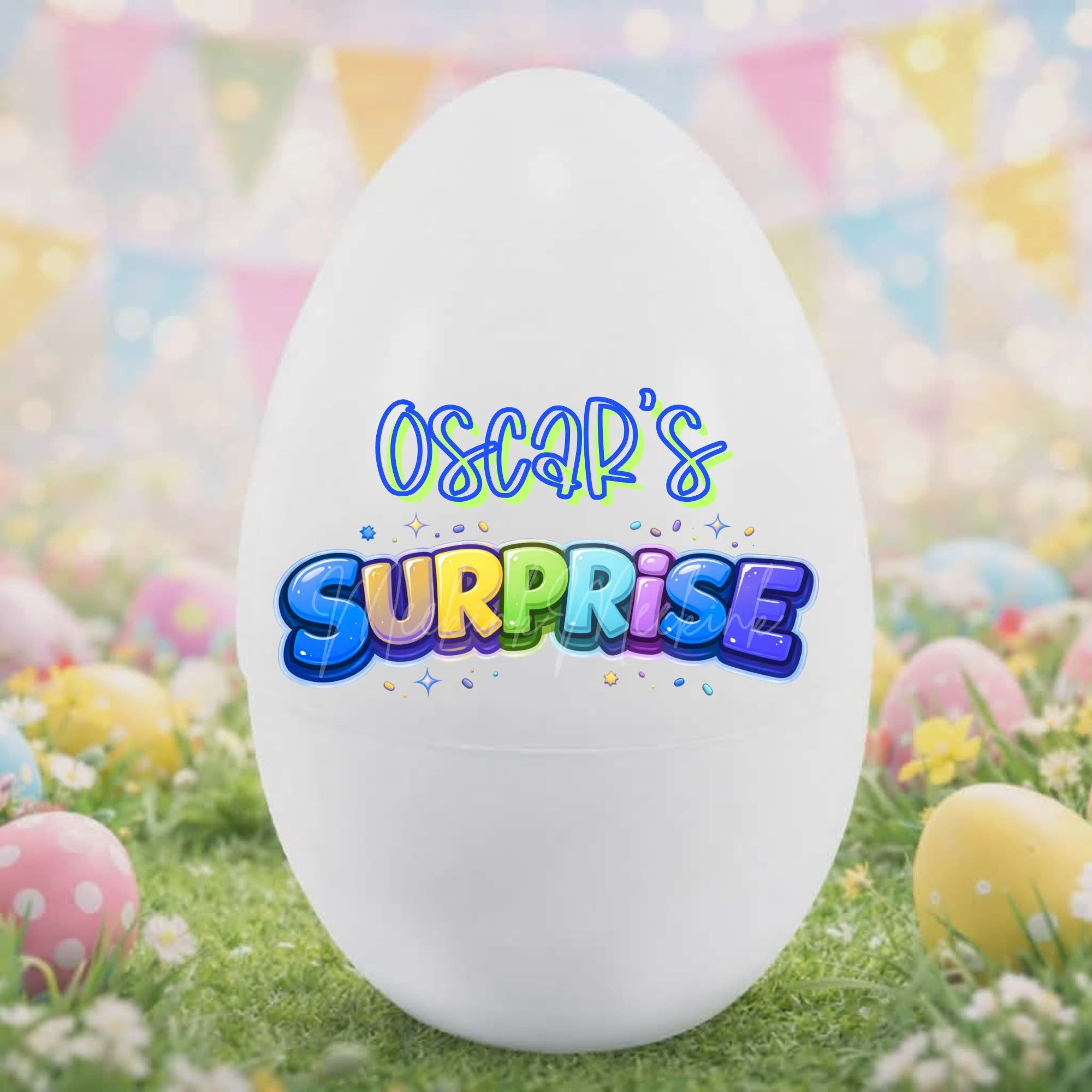 PERSONALISED EASTER FILLABLE SURPRISE EGG - BLUE