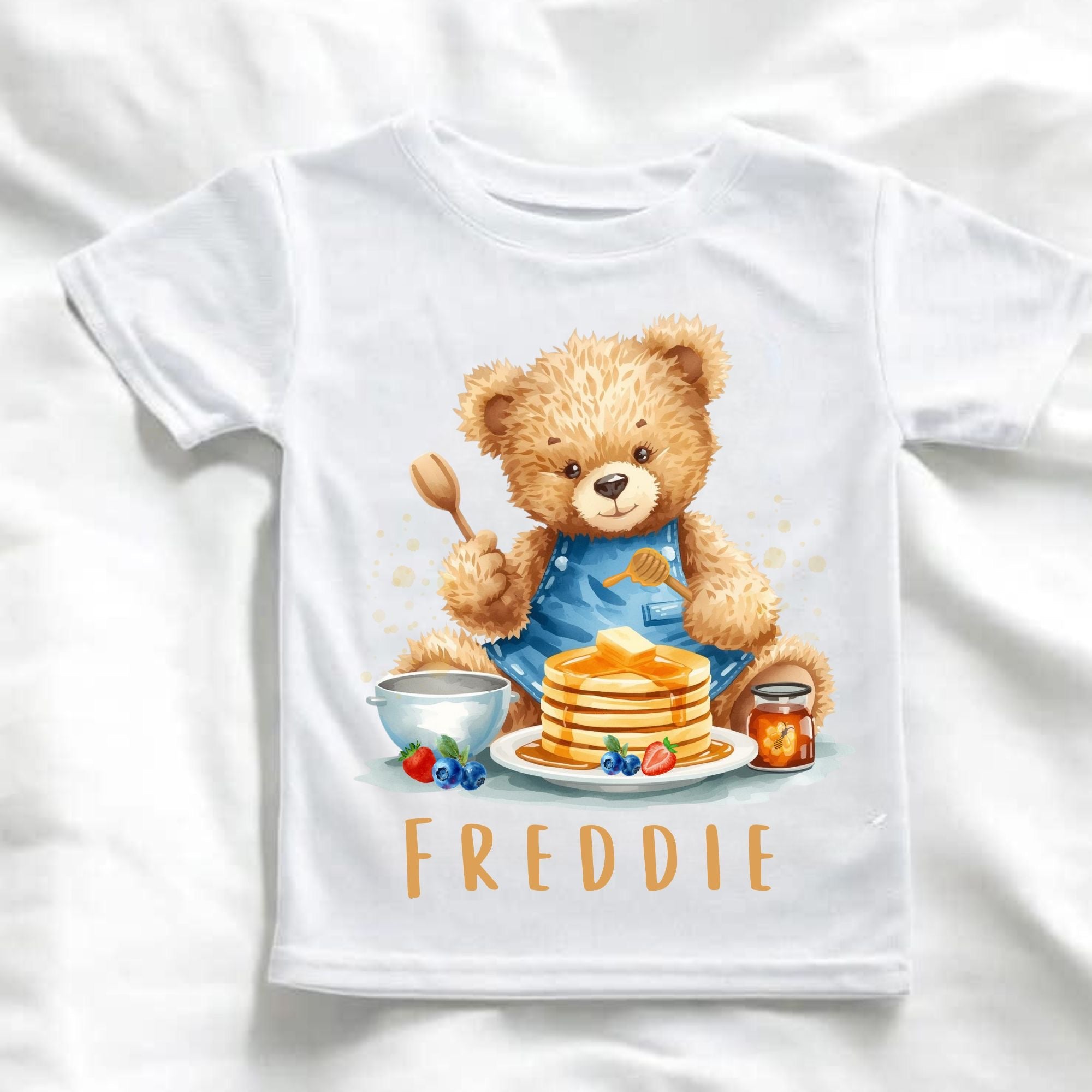 PANCAKE BEAR PERSONALISED T SHIRT