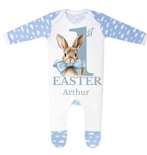 1ST EASTER BABY GROW BLUE/PINK