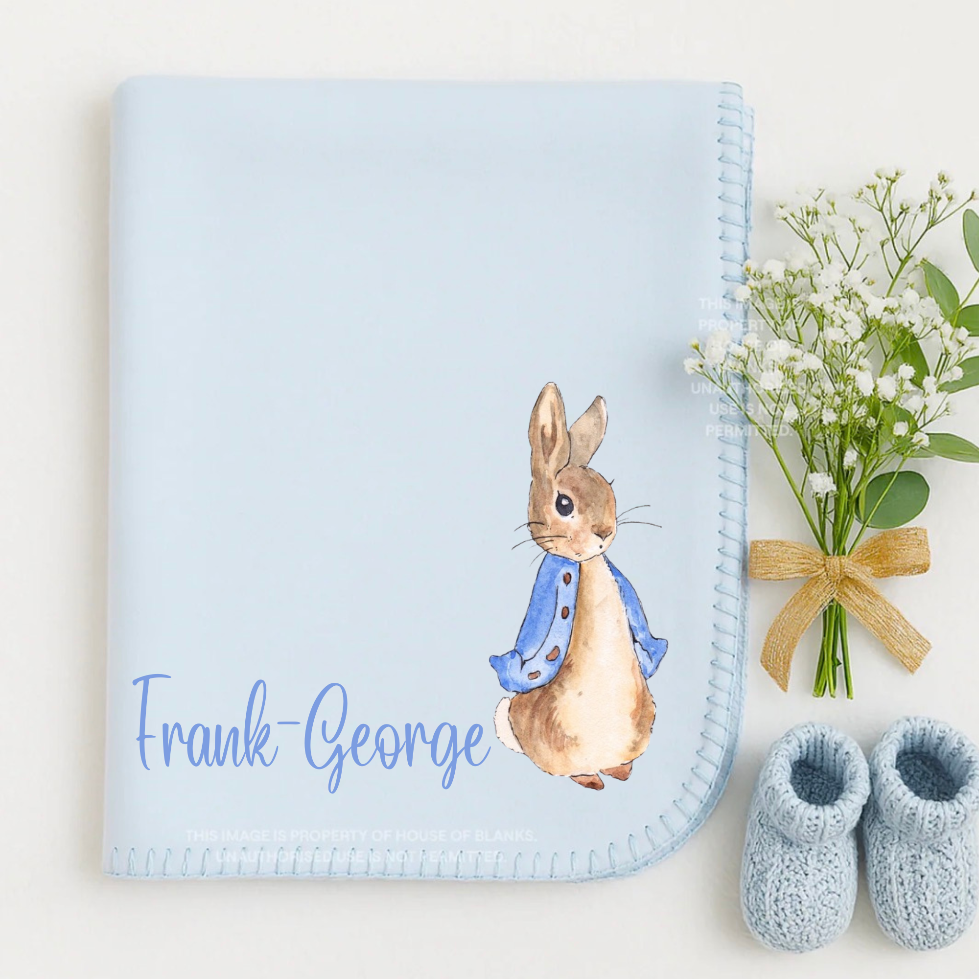 PERSONALISED PETER RABBIT BLANKET