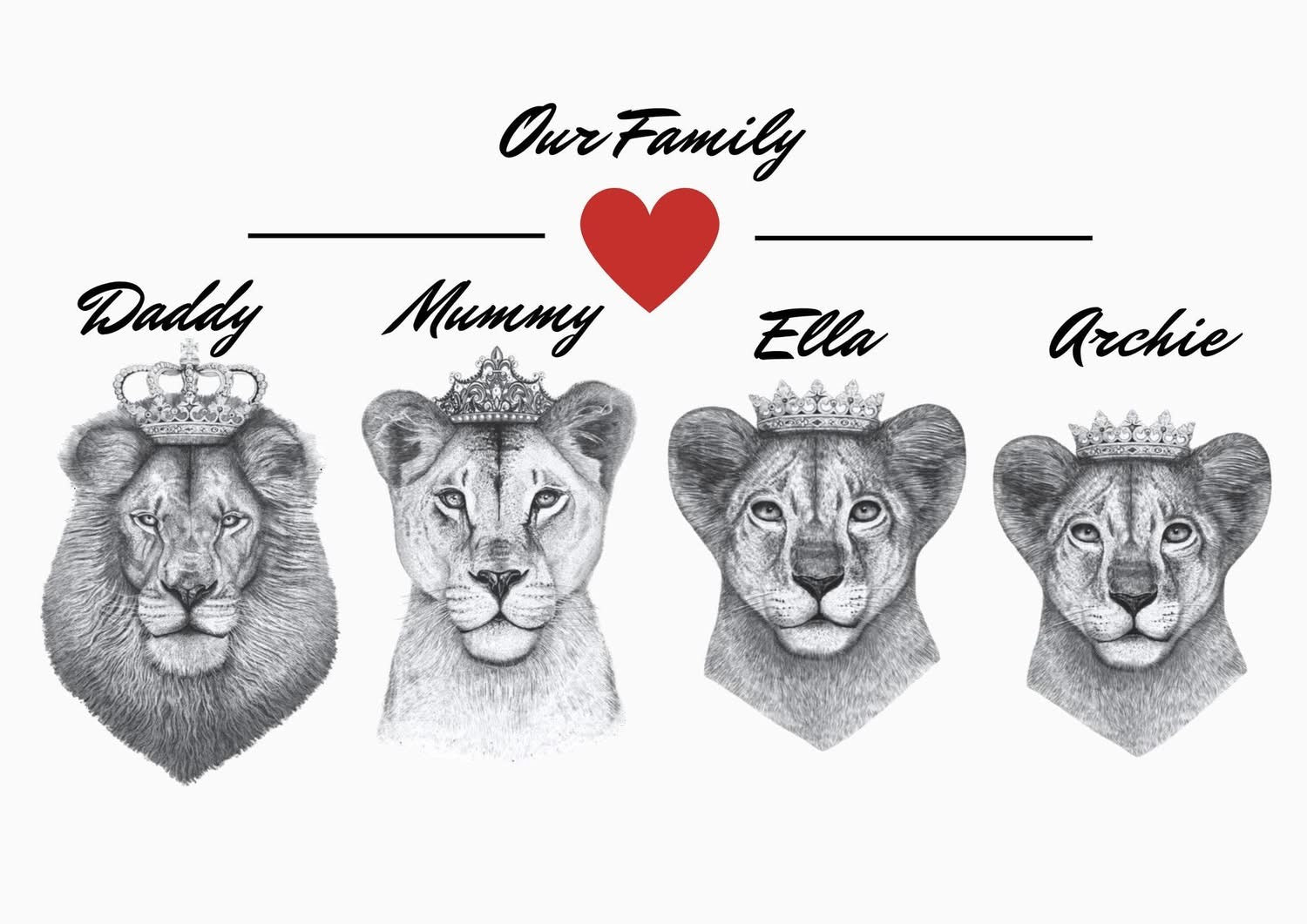 FAMILY LION A4 PRINT
