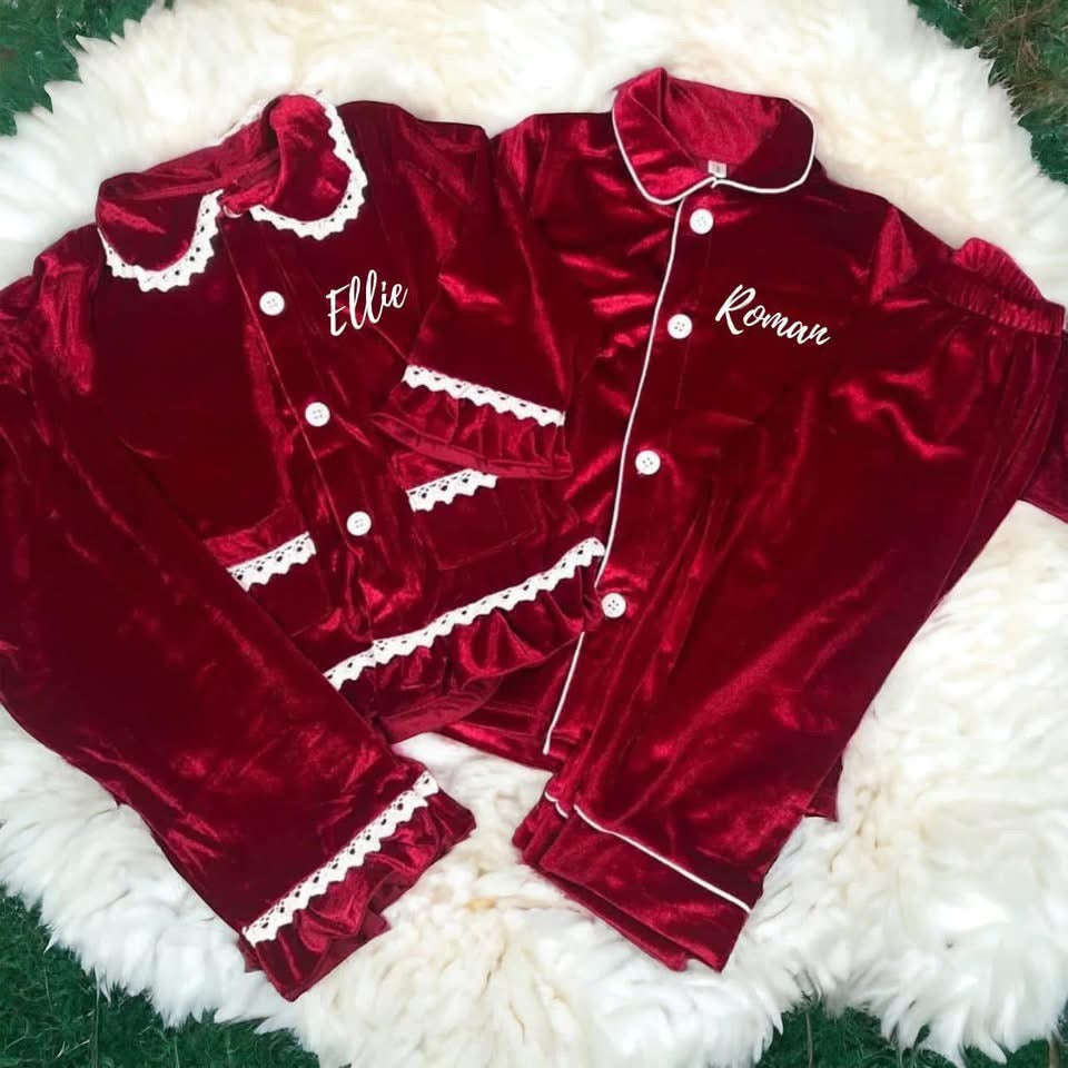 PERSONALISED VELOUR PYJAMAS